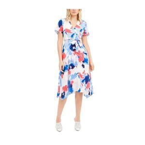 Alfani Watercolor Wrap Midi Dress Size 6